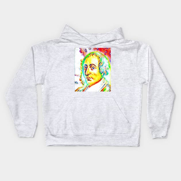 Blaise Pascal Colourful Portrait | Blaise Pascal Artwork 12 Kids Hoodie by JustLit